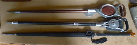 2 shooting sticks & umbrella